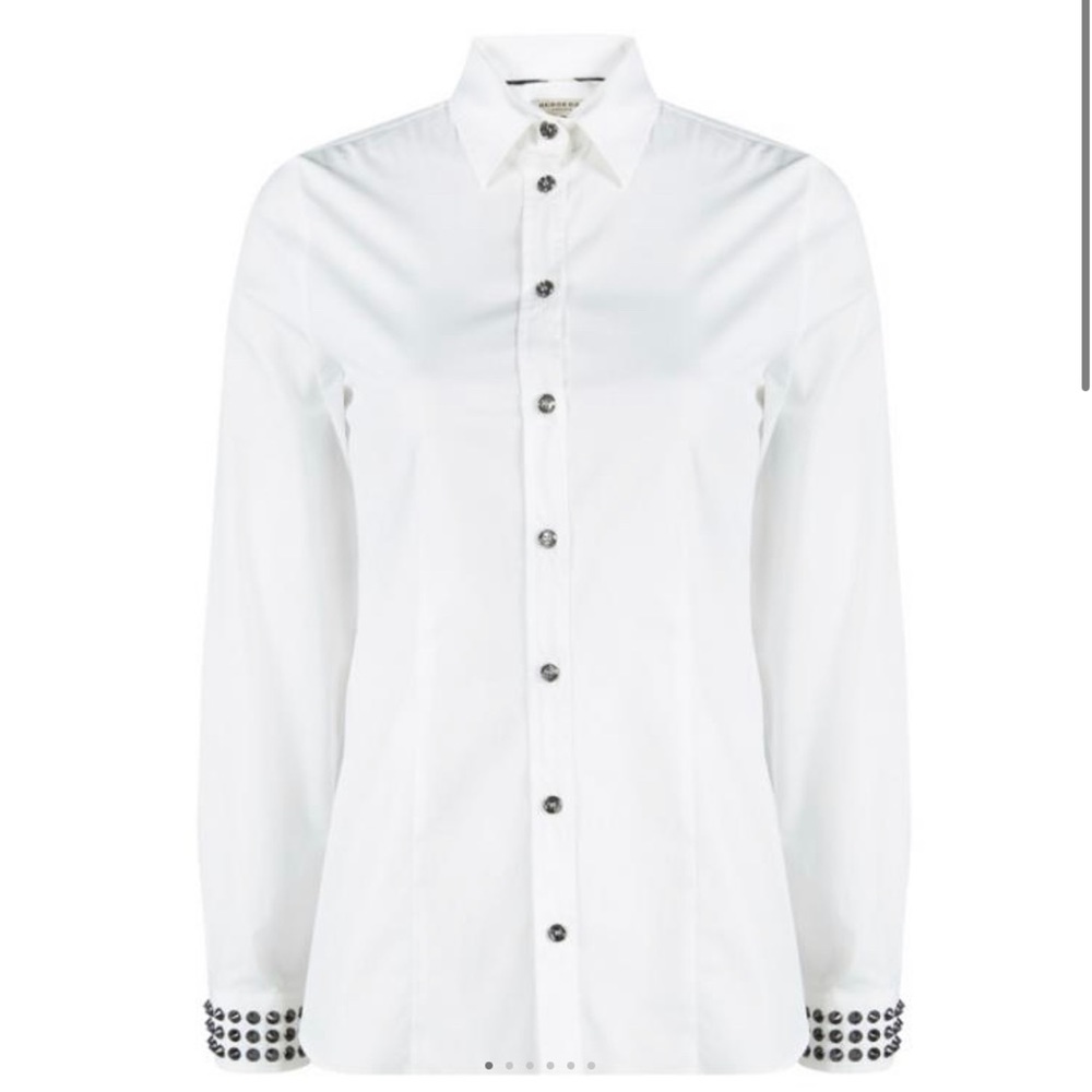 Burberry London Studded Cuff Button Down - White